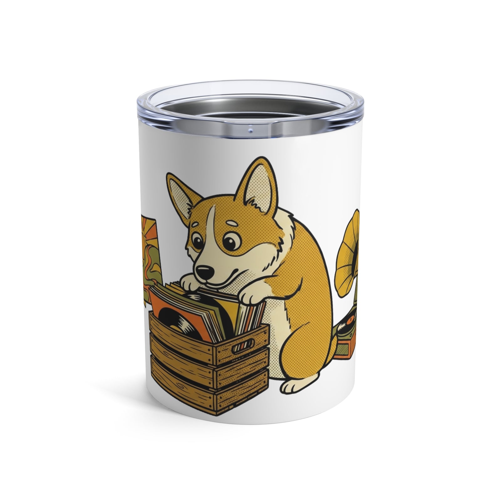 Hi-Fi Hounds - Crate Digger Corgi 12oz Short Tumbler