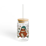 Retro Christmas Frogs Presents Sipper Glass