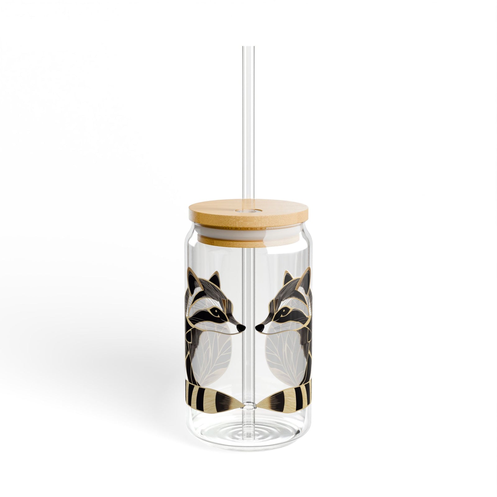 Deco Racoons 5 Sipper Glass 16oz