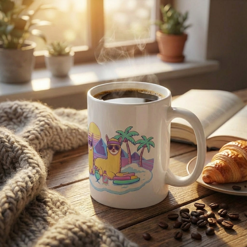 Après-Ski Alpacas - Sun-Soaked Shredders - 15oz Mug - Left Side Lifestyle