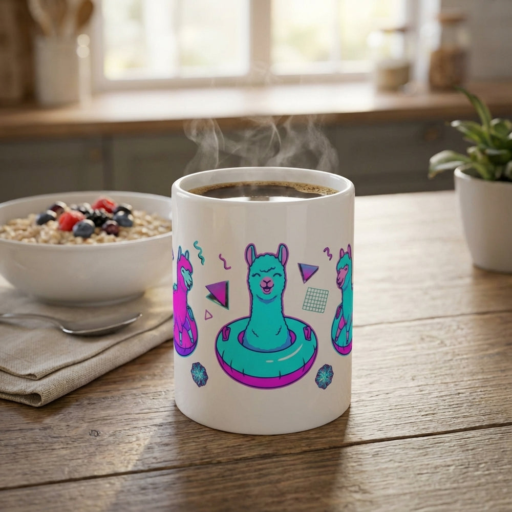 Après-Ski Alpacas - Totally Tubular - 15oz Mug with coffee