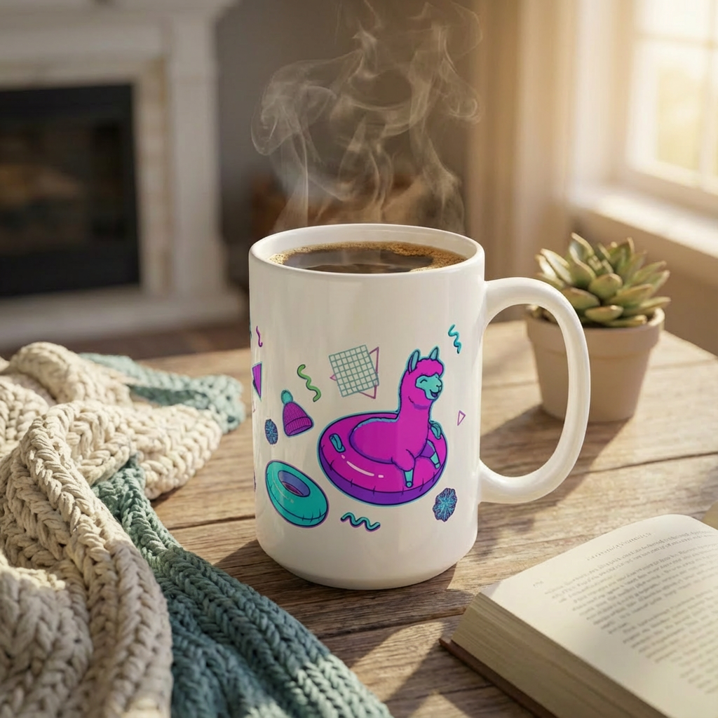 Après-Ski Alpacas - Totally Tubular - 15oz Mug - Left Side Lifestyle