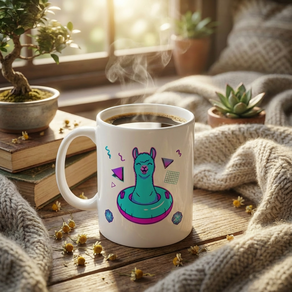 Après-Ski Alpacas - Totally Tubular - 15oz Mug - Right Side Lifestyle