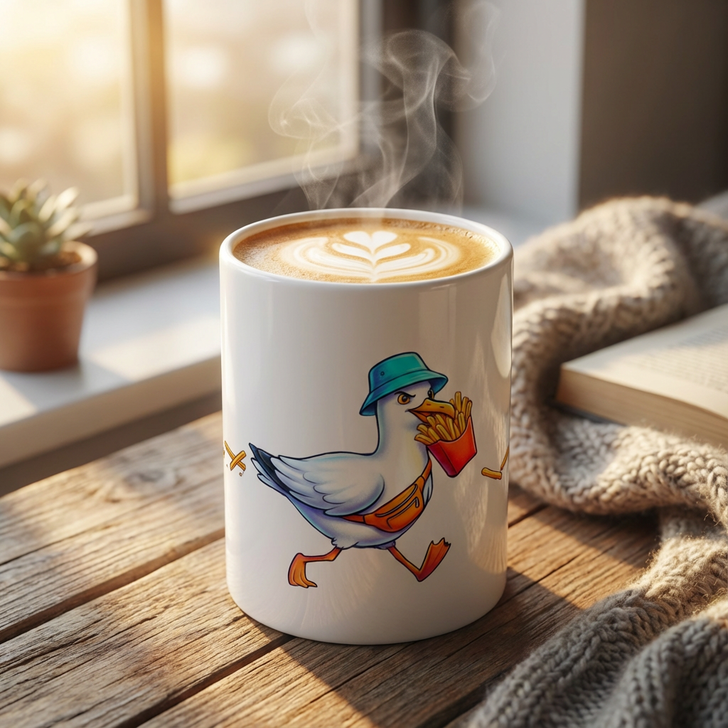 Boardwalk Bandit Seagulls - The Fry Heist - 15oz Mug - Hero Lifestyle