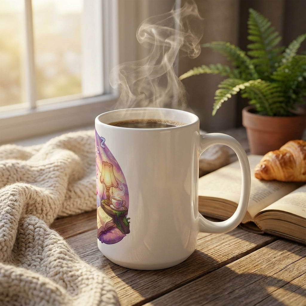 Book Club Dragons - Dragonfruit Dreams - 15oz Mug - Left Side Lifestyle