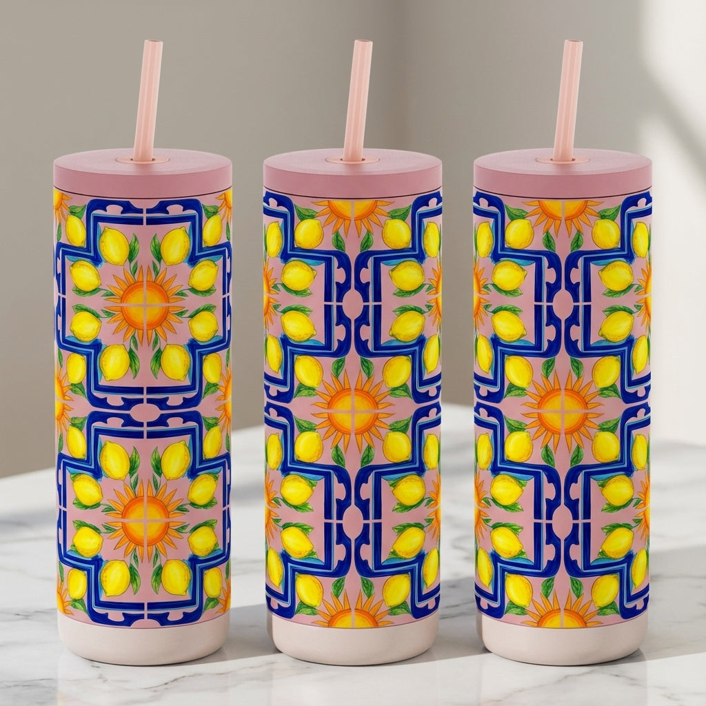 Majolica Lemon Grid - 20oz / Candy Blush