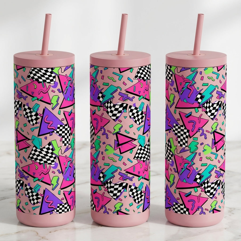 Totally Radical Remix - Neon Geometry Blast - 20oz / Candy Blush