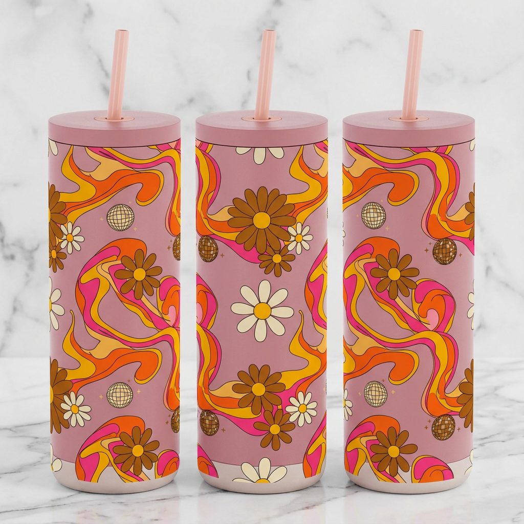 Disco Daisy Daydream - Saturday Swirls - 20oz / Candy Blush