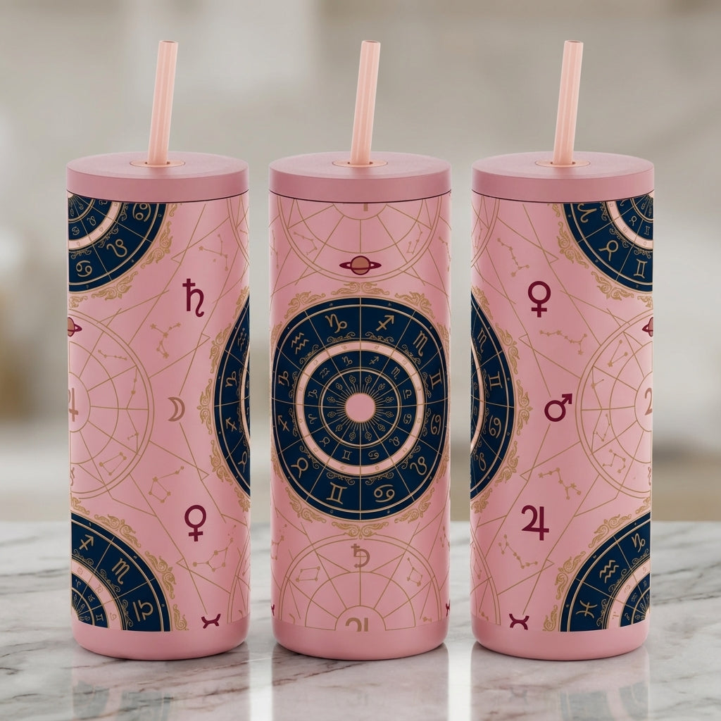 Gilded Birth Chart - Celestial Houses - 20oz / Candy Blush