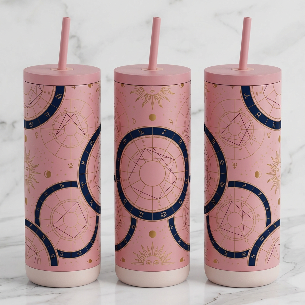 Gilded Birth Chart - Natal Chart Luxe - 20oz / Candy Blush