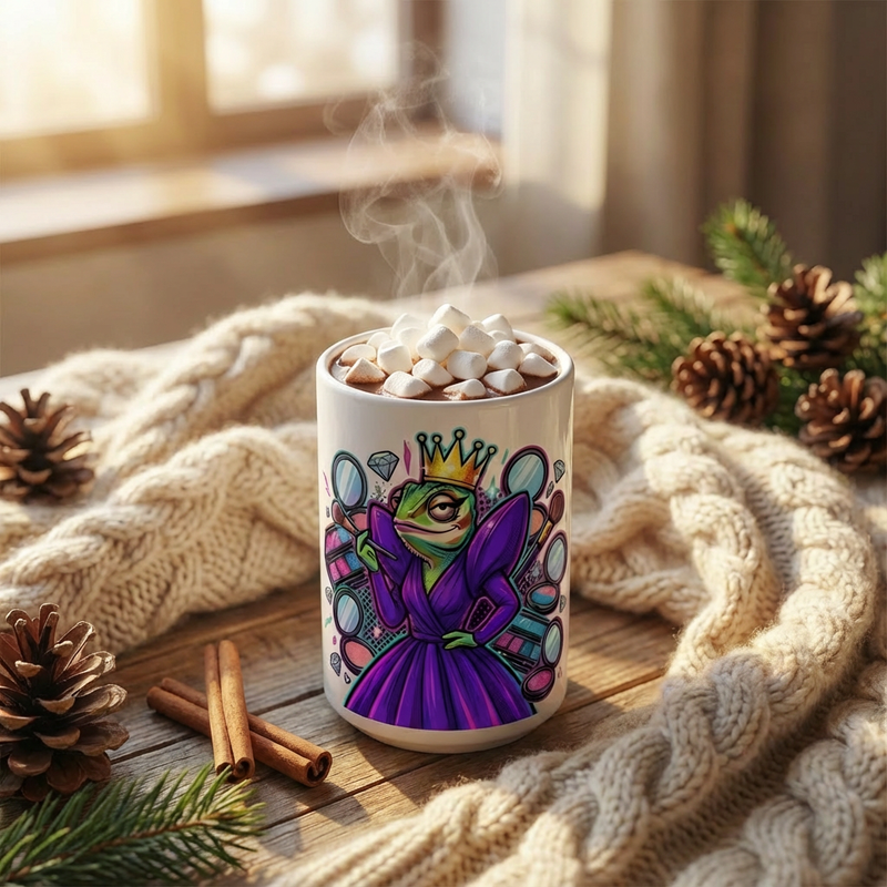 Drag Brunch Chameleons - Contour Couture - 15oz Mug with hot cocoa