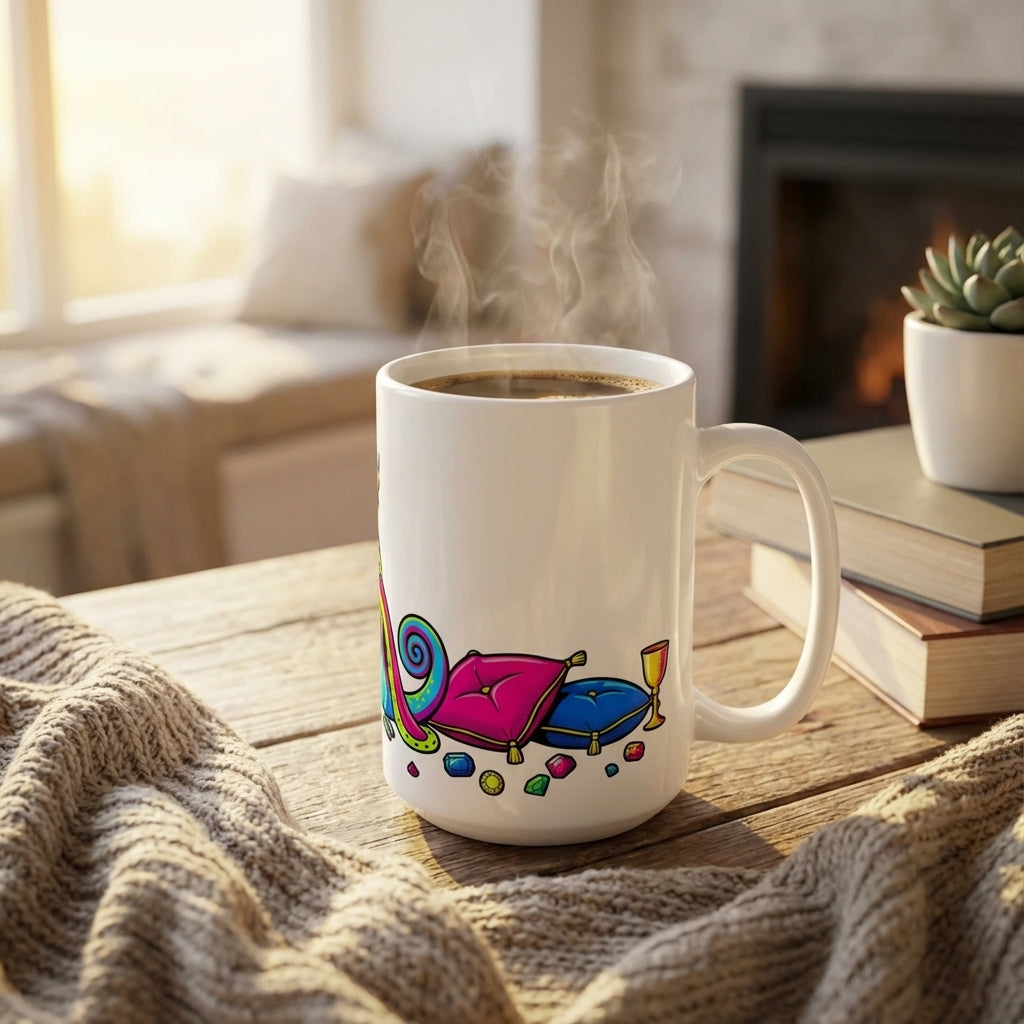 Drag Brunch Chameleons - The Chameleon's Crown - 15oz Mug - Left Side Lifestyle