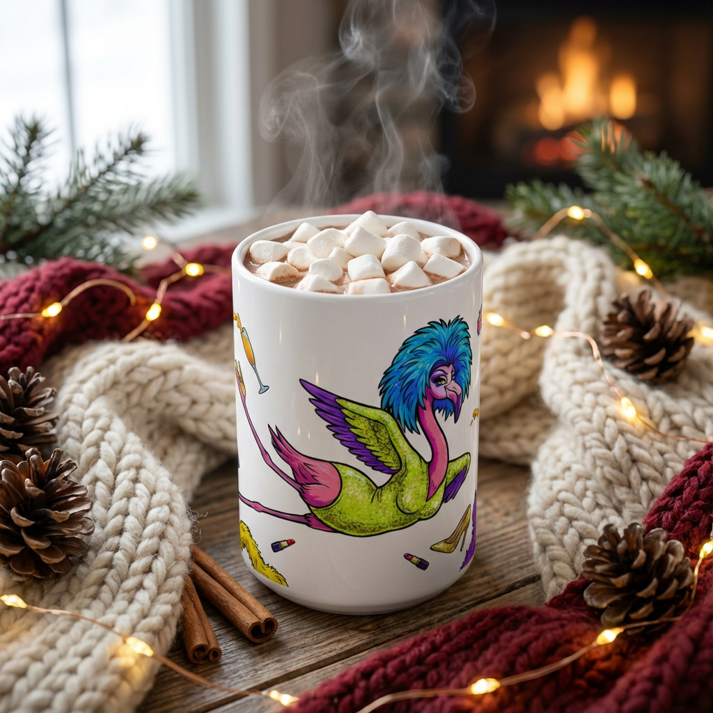 Drag Brunch Flamingos - Death Drop Diva - 15oz Mug - Hot Cocoa Lifestyle