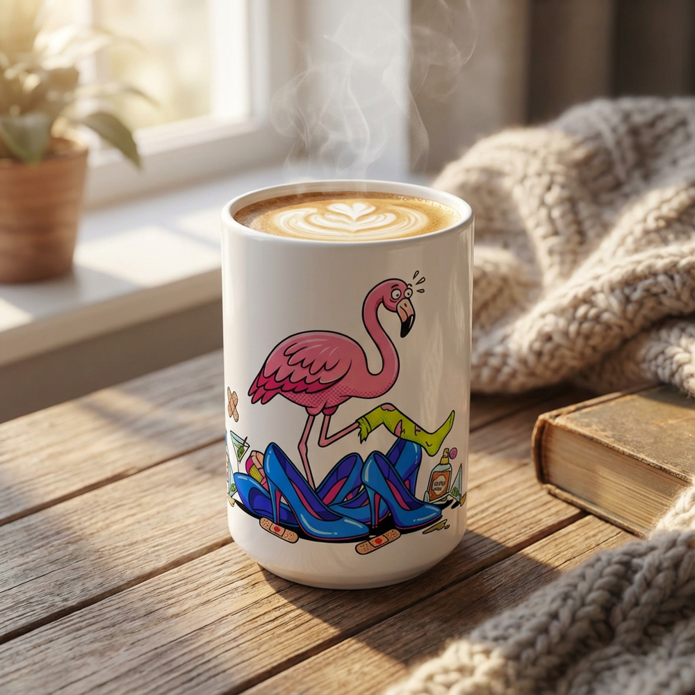 Drag Brunch Flamingos - High Heel Hazard - 15oz Mug