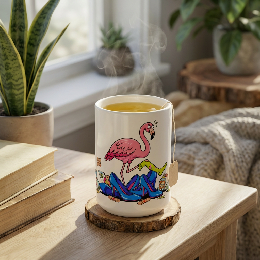 Drag Brunch Flamingos - High Heel Hazard - 15oz Mug - Tea Lifestyle
