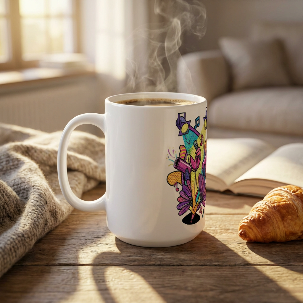 Drag Brunch Flamingos - Sequined Dreams - 15oz Mug - Left Side Lifestyle