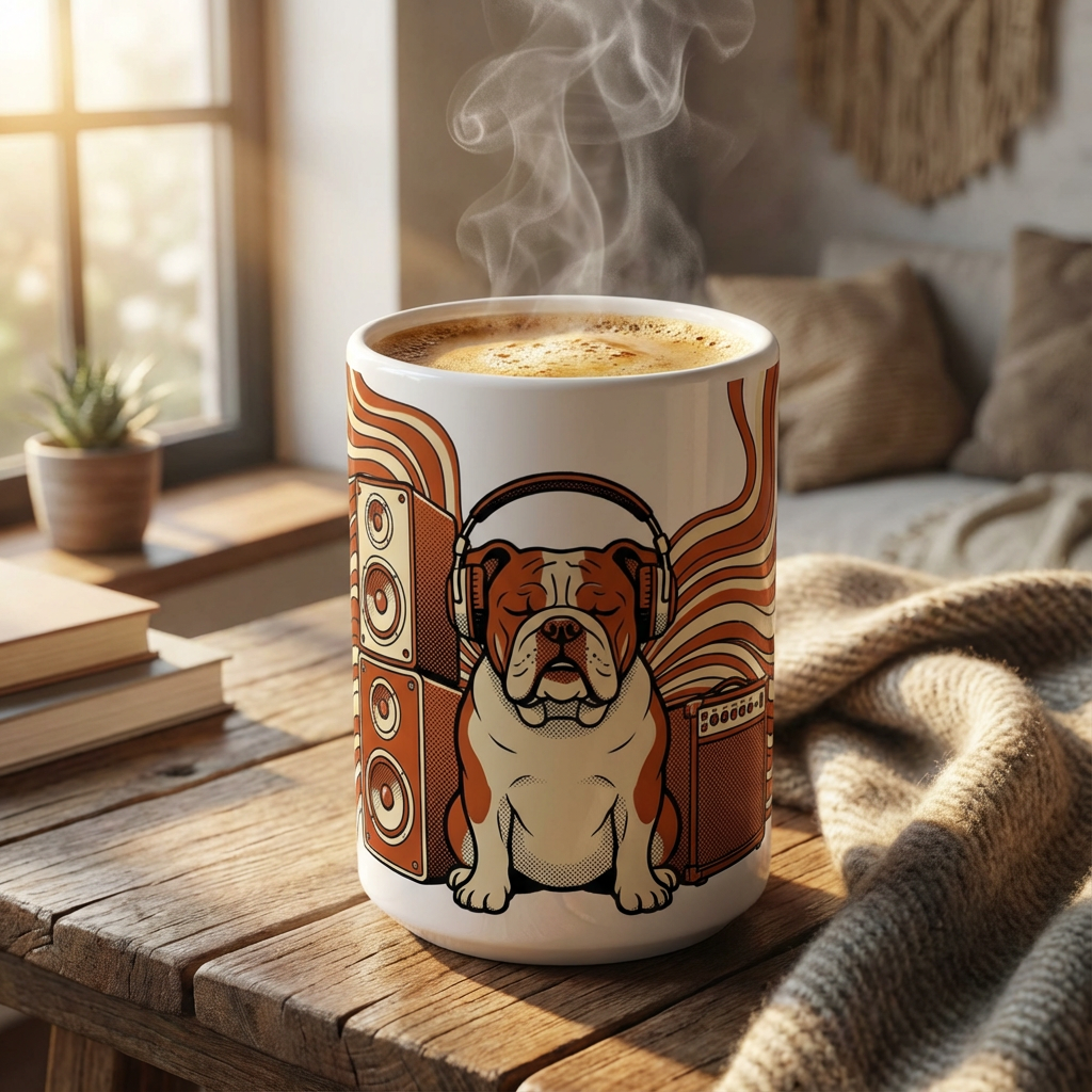 Hi-Fi Hounds - Bulldog Beats 15oz Mug - Hero Lifestyle