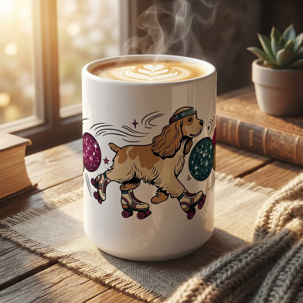 Hi-Fi Hounds - Roller Disco Spaniel 15oz Mug - Hero Lifestyle