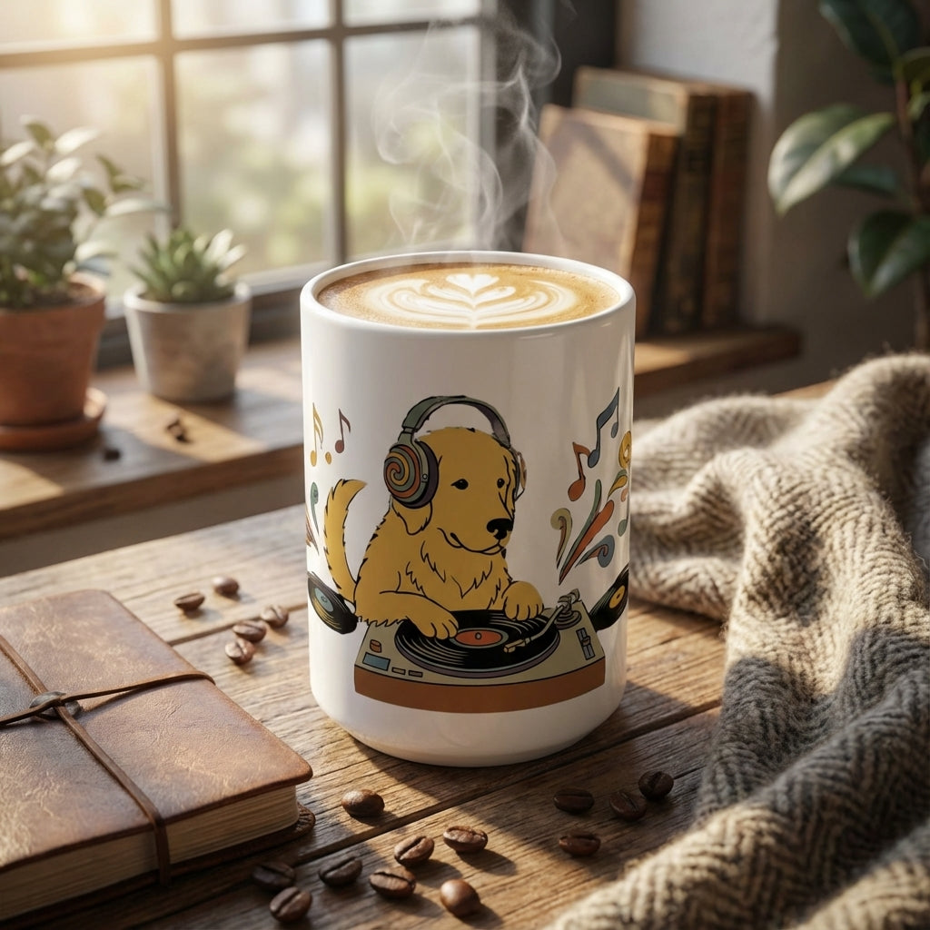 Hi-Fi Hounds - Spinning Gold 15oz Mug - Hero Lifestyle