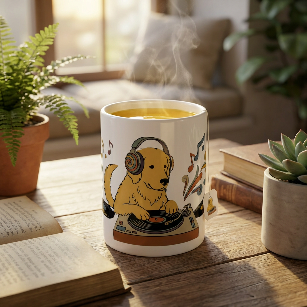 Hi-Fi Hounds - Spinning Gold 15oz Mug - Tea Lifestyle
