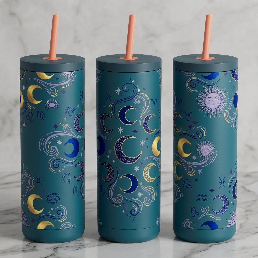 Cosmic Zodiac Dreams - Lunar Phase Magic - 20oz / High Tide