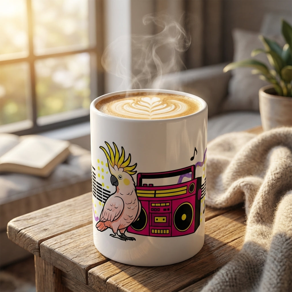 Karaoke Club Cockatoos - Boombox Blaster - 15oz Mug - Hero Lifestyle