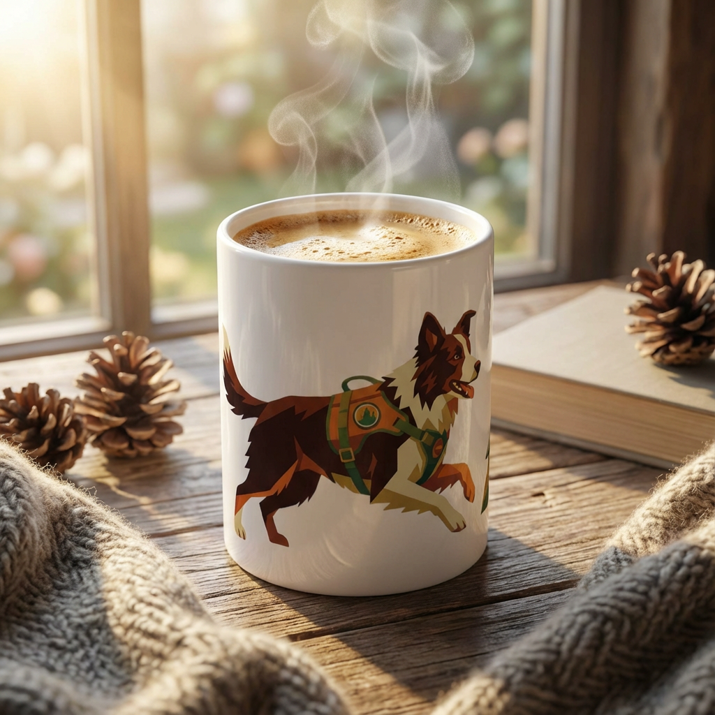 National Park Pups - Compass Collie 15oz Mug - Hero Lifestyle