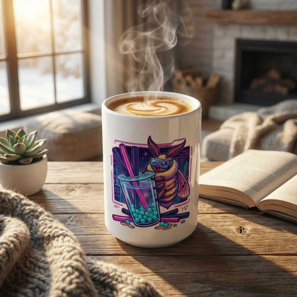 Neon Noodle Moths - Boba Bliss - 15oz Mug - Hero Lifestyle