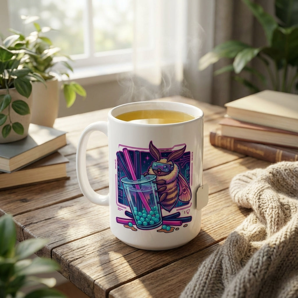Neon Noodle Moths - Boba Bliss - 15oz Mug - Tea Lifestyle