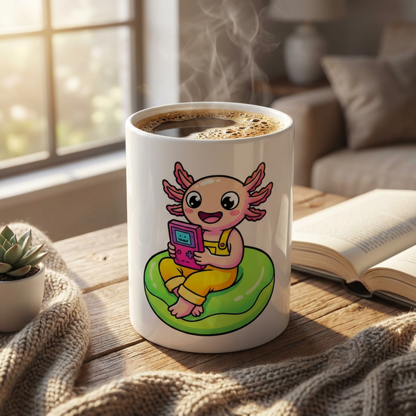 Pool Party Axolotls - Axolotl Arcade Fun - 15oz Mug