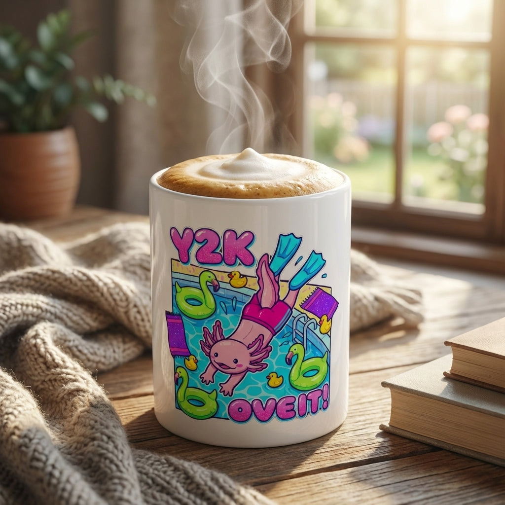 Pool Party Axolotls - Axolotl Dive In - 15oz Mug - Hero Lifestyle