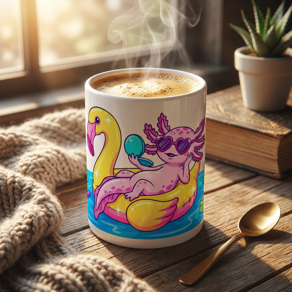 Pool Party Axolotls - Axolotl Glam Time - 15oz Mug
