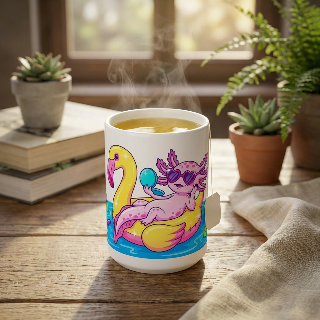 Pool Party Axolotls - Axolotl Glam Time - 15oz Mug - Tea Lifestyle