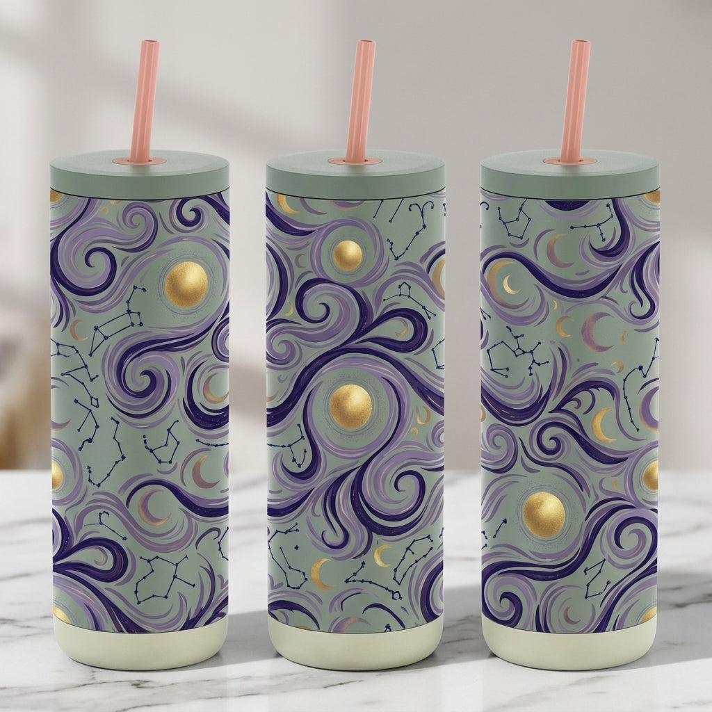 Cosmic Zodiac Dreams - Zodiac Stardust Swirl - 20oz / Sage Brush