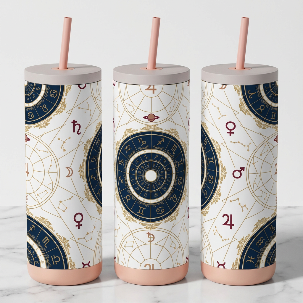 Gilded Birth Chart - Celestial Houses - 20oz / Sand Pebble