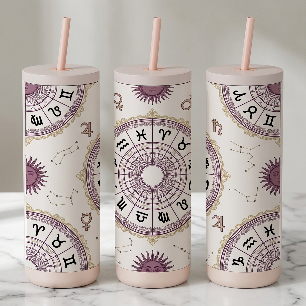 Gilded Birth Chart - Celestial Houses - 20oz / Sand Pebble