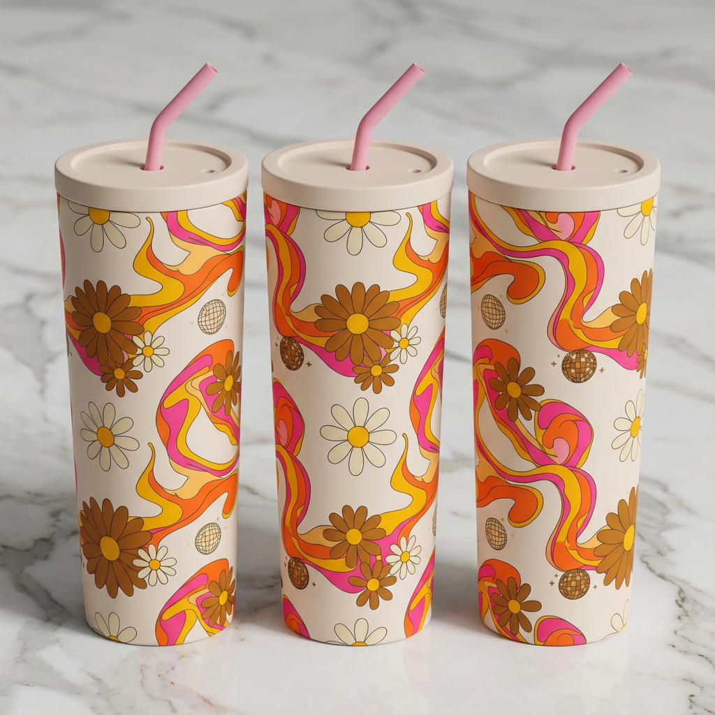 Disco Daisy Daydream - Saturday Swirls - 20oz / Sand Pebble