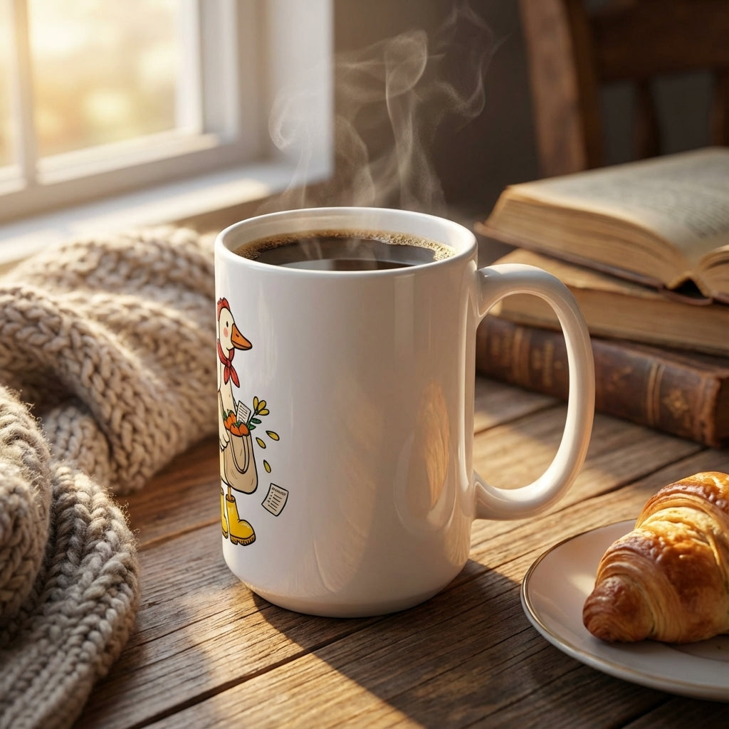 Silly Goose Social - Rainy Day Errands - 15oz Mug - Left Side Lifestyle