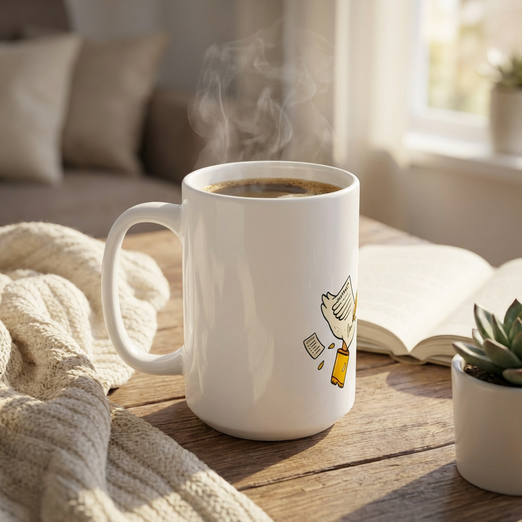 Silly Goose Social - Rainy Day Errands - 15oz Mug - Right Side Lifestyle