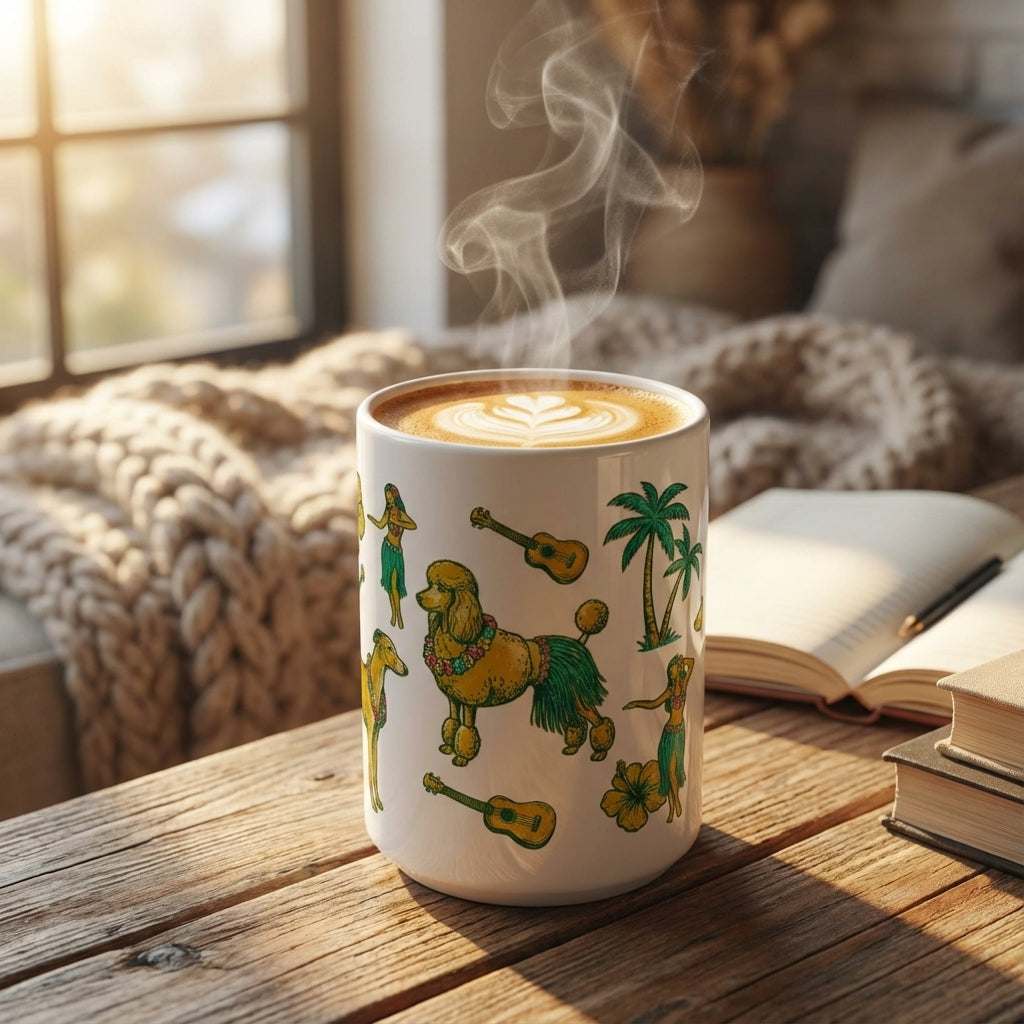 Tattoo Parlor Pups - Hula Hounds 15oz Mug - Hero Lifestyle