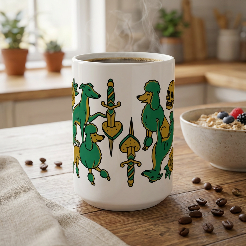 Tattoo Parlor Pups - Loyal to the Bone 15oz Mug - Coffee Lifestyle