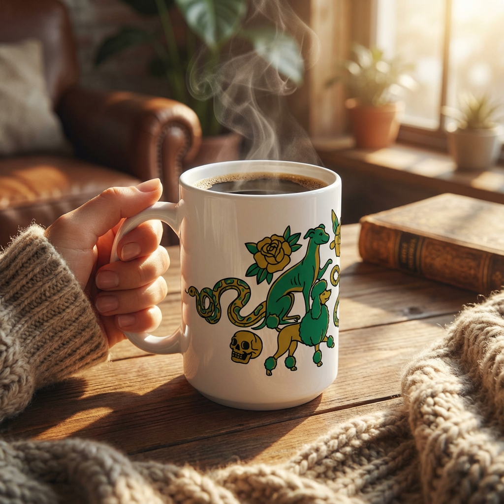 Tattoo Parlor Pups - Loyal to the Bone 15oz Mug - Right Side Lifestyle