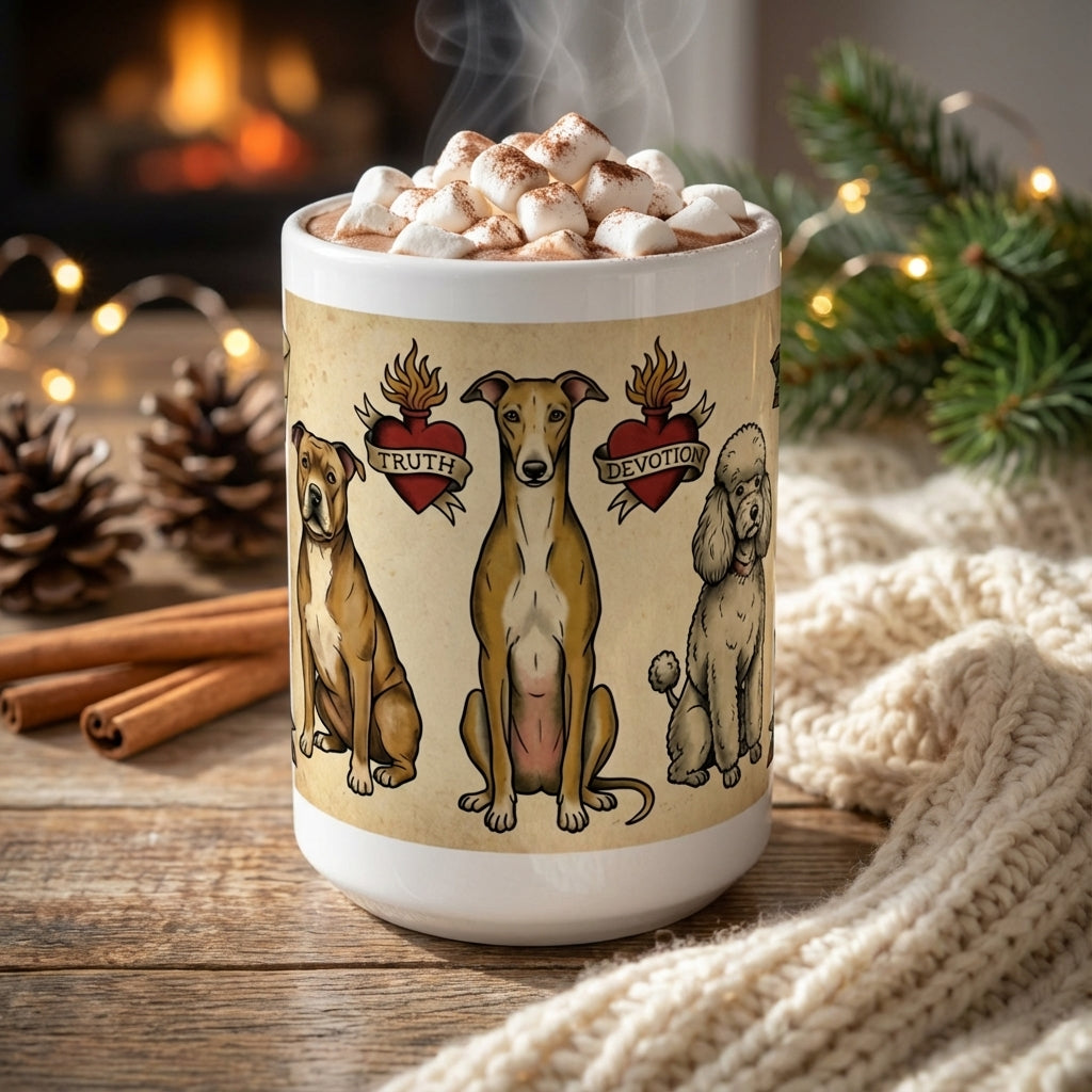 Tattoo Parlor Pups - True Love Tails 15oz Mug - Hot Cocoa Lifestyle
