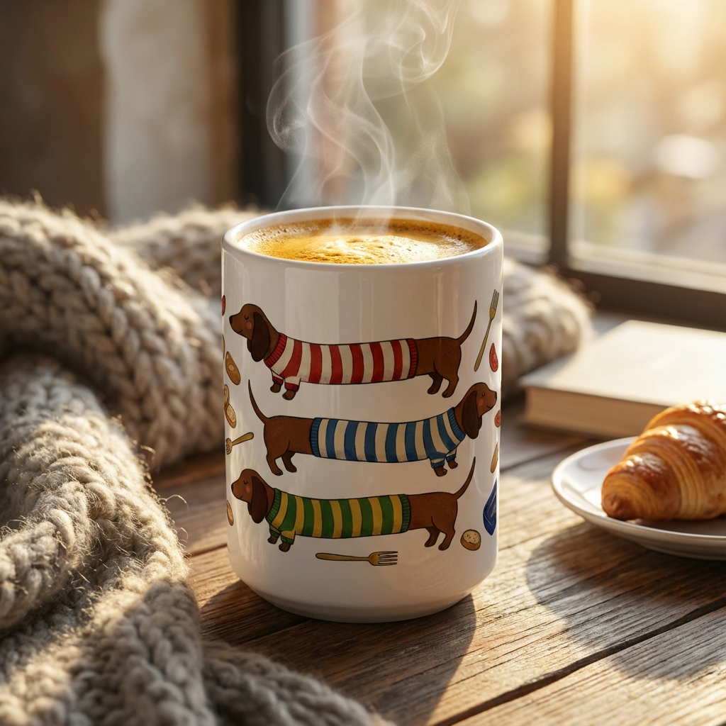 Tinned Fish Pups - Baguette & Blue Tins 15oz Mug - Hero Lifestyle