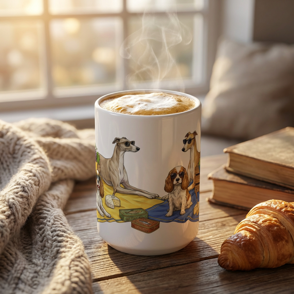 Tinned Fish Pups - European Summer Spread 15oz Mug - Hero Lifestyle