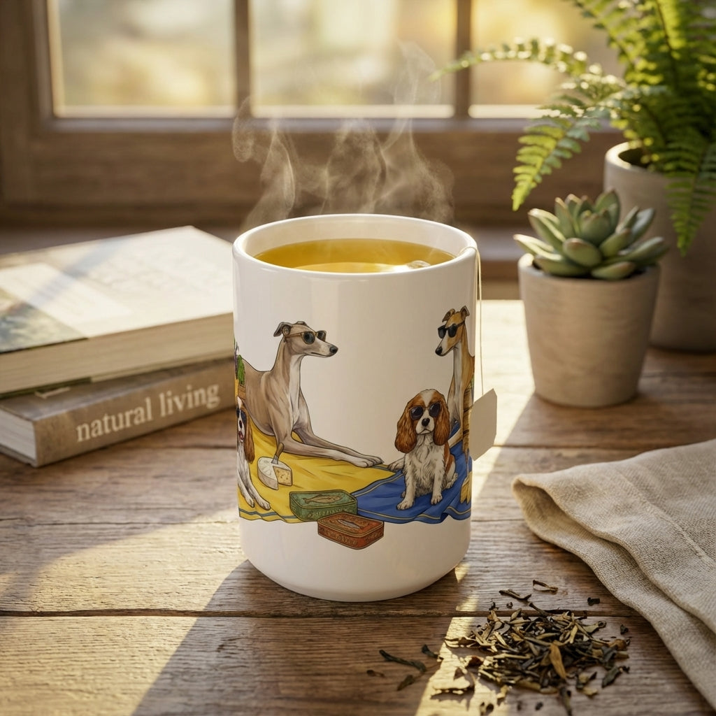 Tinned Fish Pups - European Summer Spread 15oz Mug - Tea Lifestyle