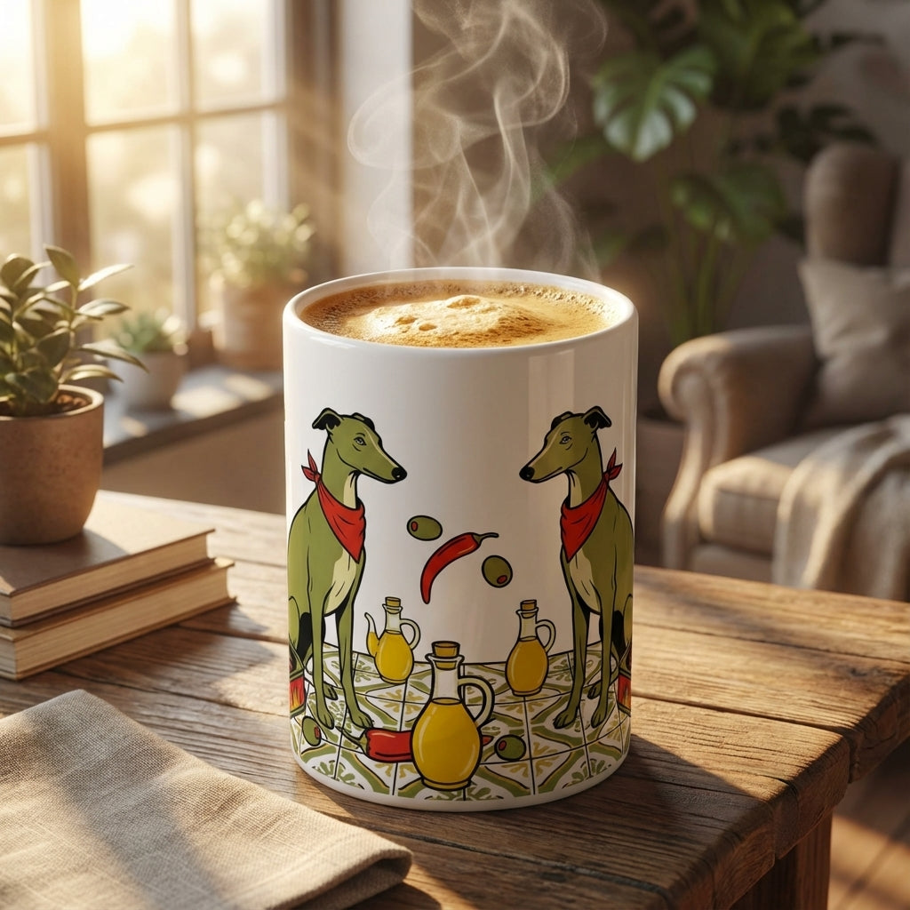 Tinned Fish Pups - Spicy Anchovy Greyhounds 15oz Mug - Hero Lifestyle