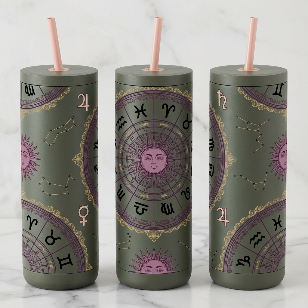 Gilded Birth Chart - Celestial Houses - 20oz / Woodlands