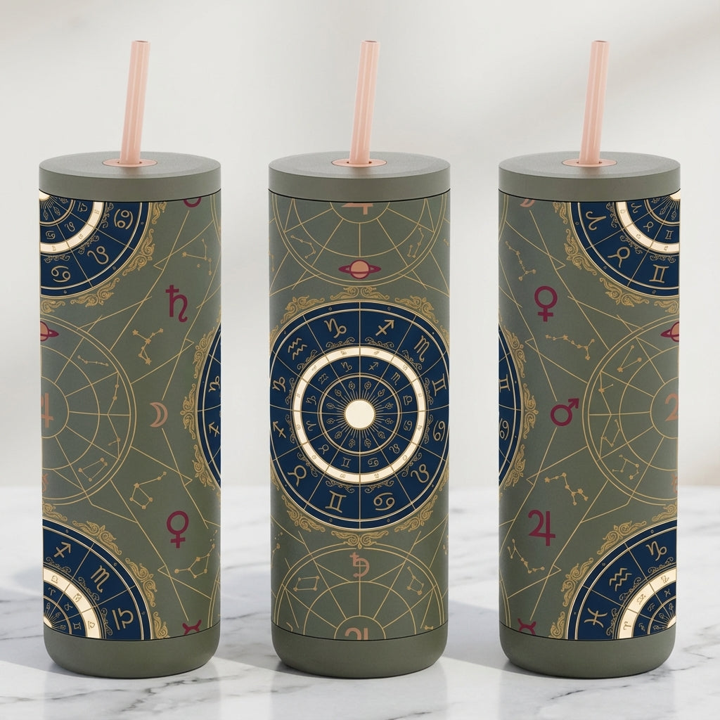 Gilded Birth Chart - Celestial Houses - 20oz / Woodlands