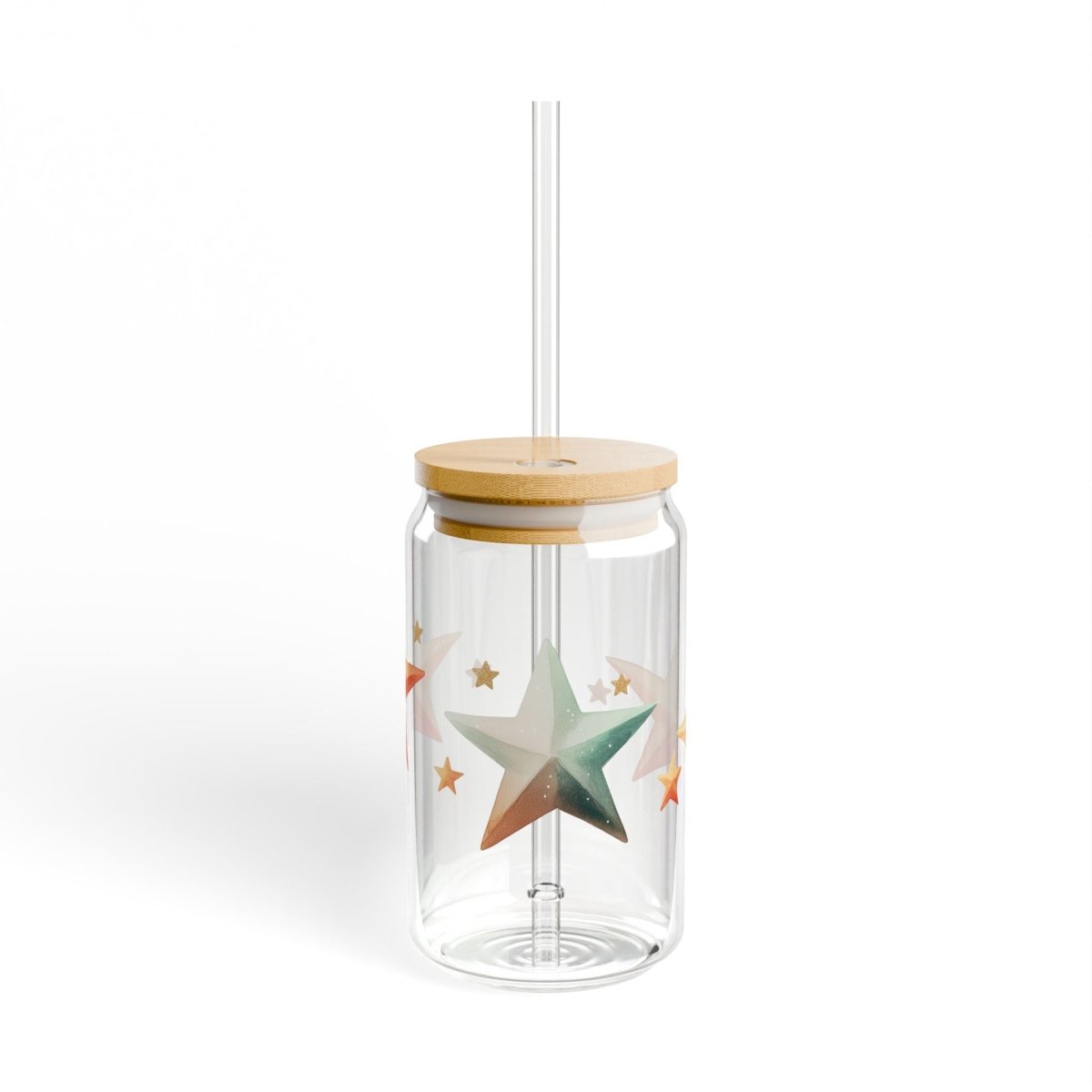 Beachy Stars Sipper Glass 16oz - BigSippin